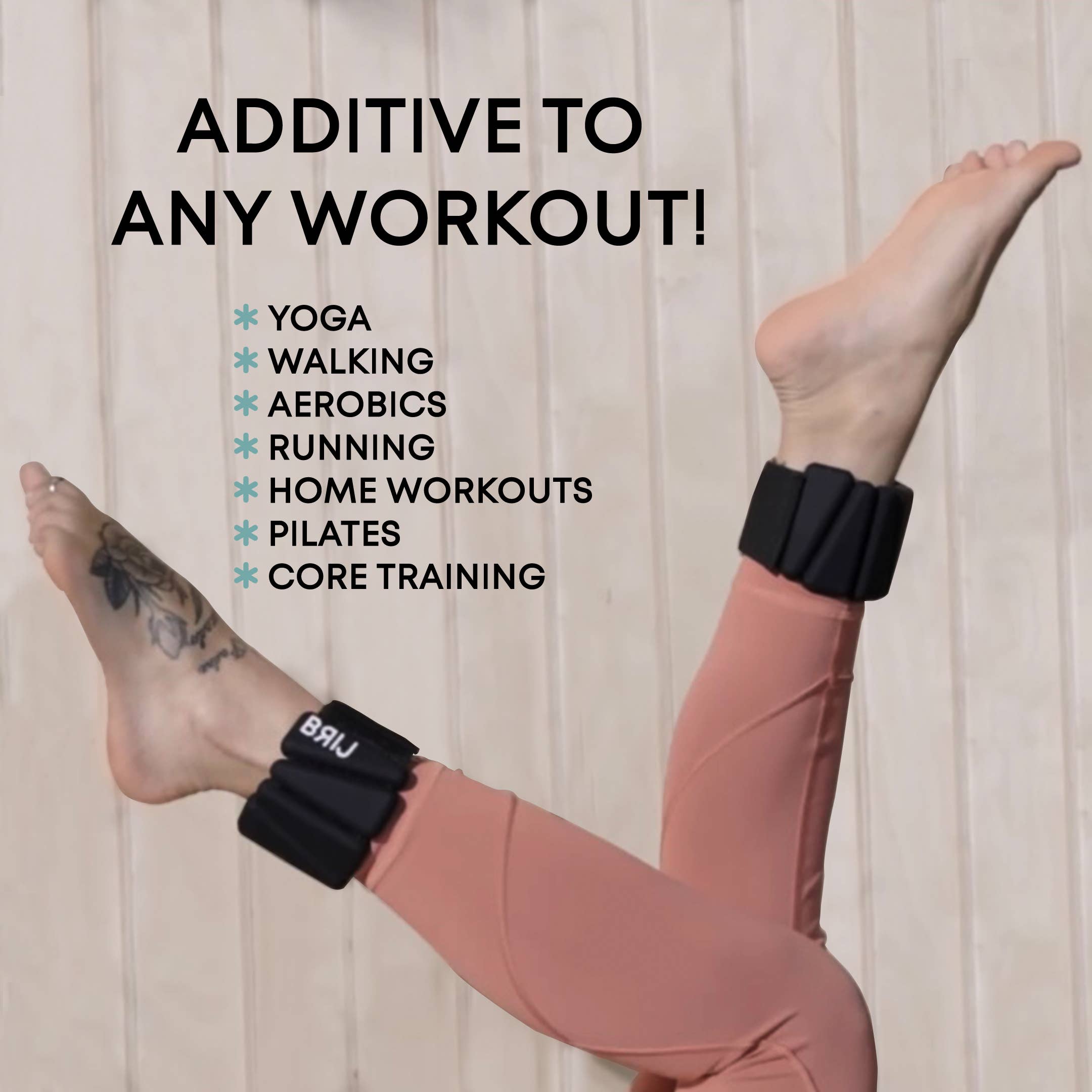 Move Me Barr - Vendita all'ingrosso Attrezzatura per il fitness - BRIJ - Set da 2 pesi da polso regolabili indossabili (1 lb ciascuno)8