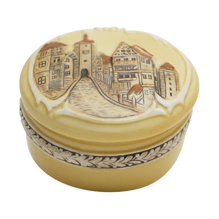 German Village Round Jewelry Box and other Purchase Wholesale papier mache boxes. Free Returns & Net 60 Terms on Faire trending on Faire.