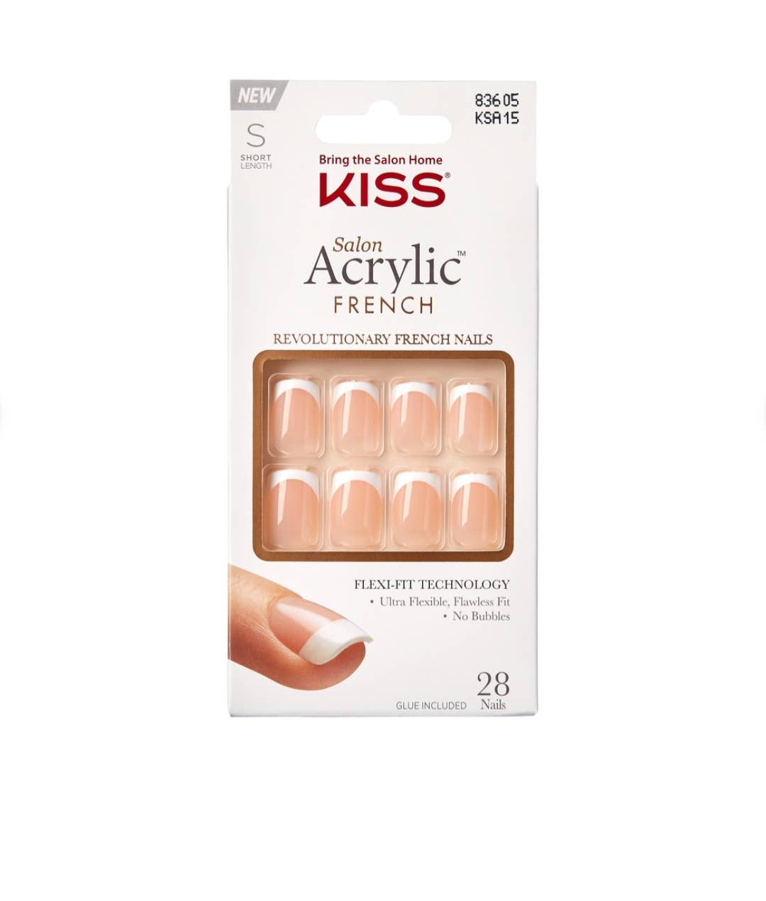 Majestic Wholesale - Wholesale Press-On/Fake Nails - KISS Salon Acrylic French Kit – Bonjour – Short – 2PK
