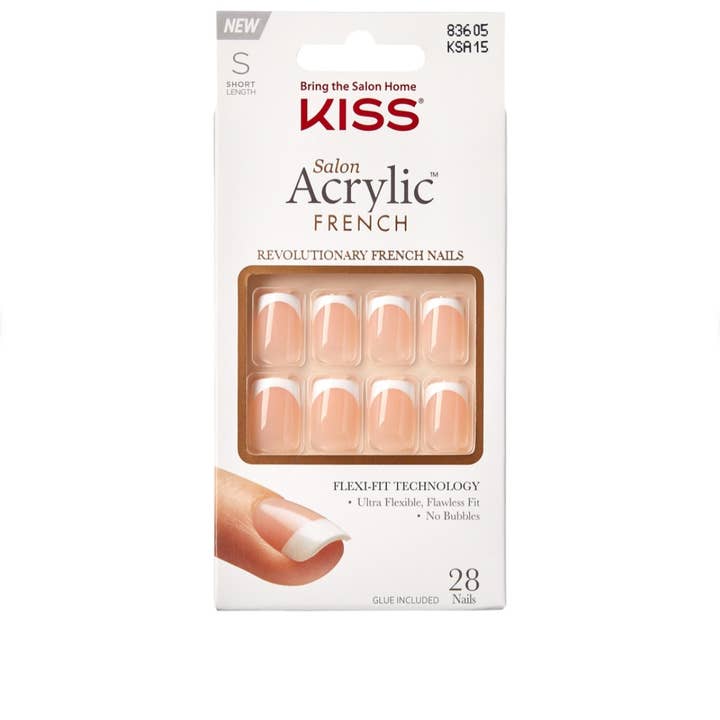 Majestic Wholesale – wholesale Lösnaglar – KISS Salon Akryl Fransk Kit – Bonjour – Kort – 2PK