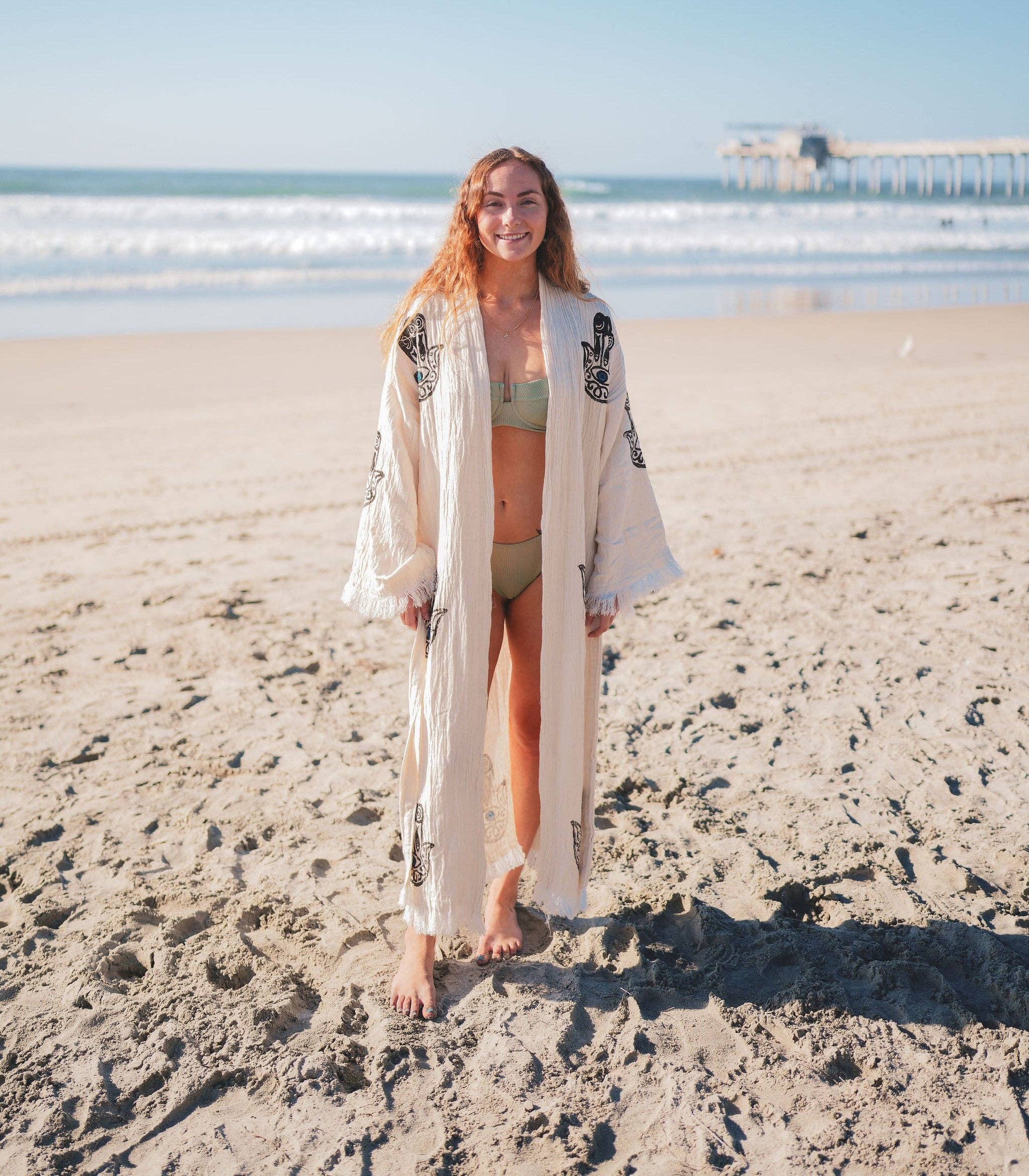 Basic Layers – wholesale Morgonrock - Dam – MUSLIN BOMULLSKIMONO BADROCK HAMSA HANDTRYCK3