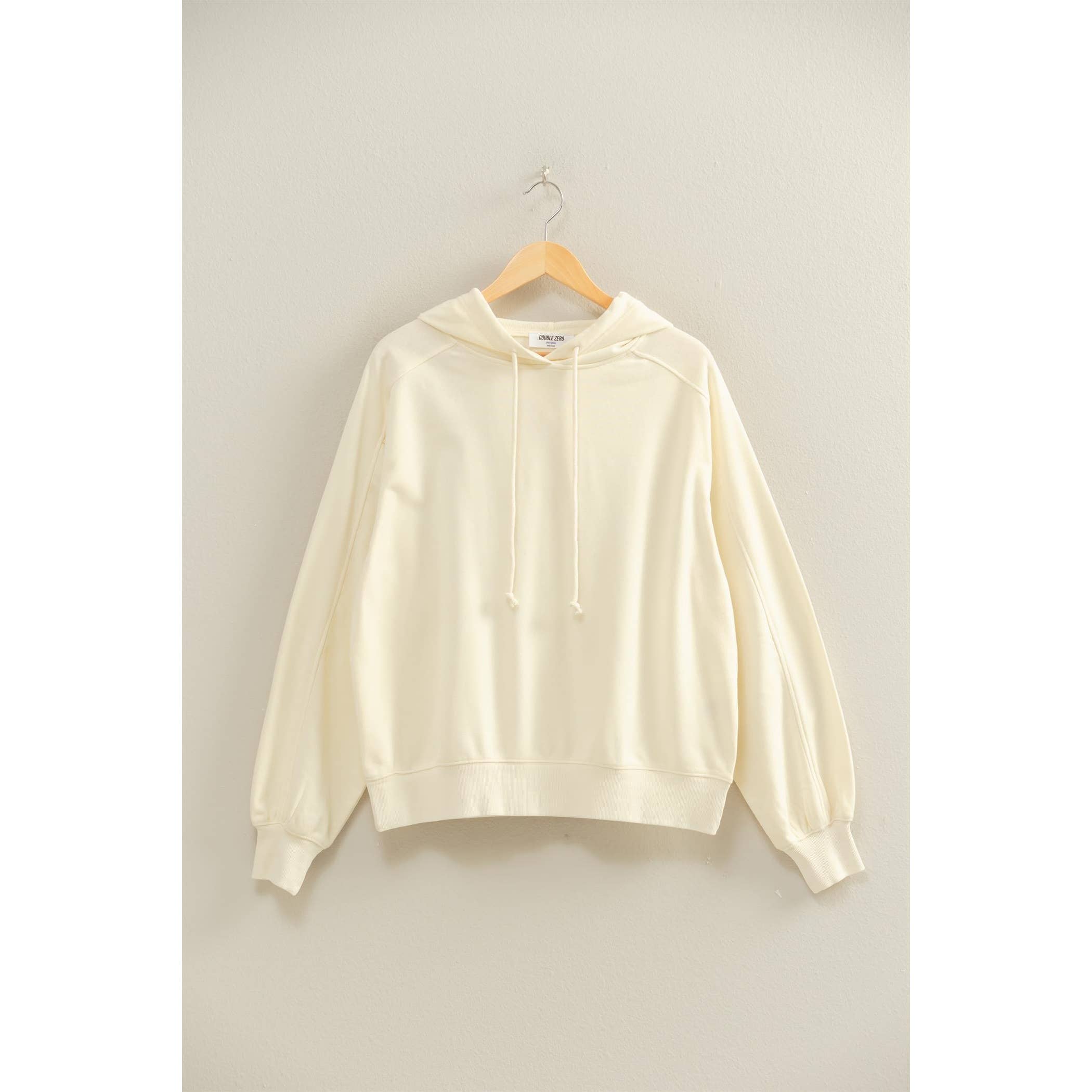 Double Zero - Wholesale Hoodie - Women's - Mineral Washed Seam Detail Hoodie4