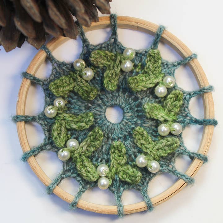 SAMPLE - Mistletoe Mandala for wholesale by Pineapple Fibre Art