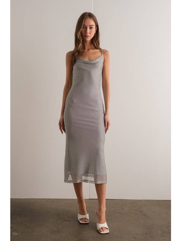Papermoon - Wholesale Dress - Women's - PD17376 - Eden Metallic Cami Midi Dress