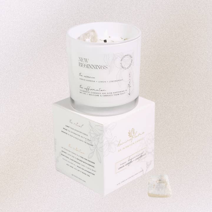 New Beginnings Intention Candle - lemon verbena / lemon / lemongrass for wholesale by Devine Flame