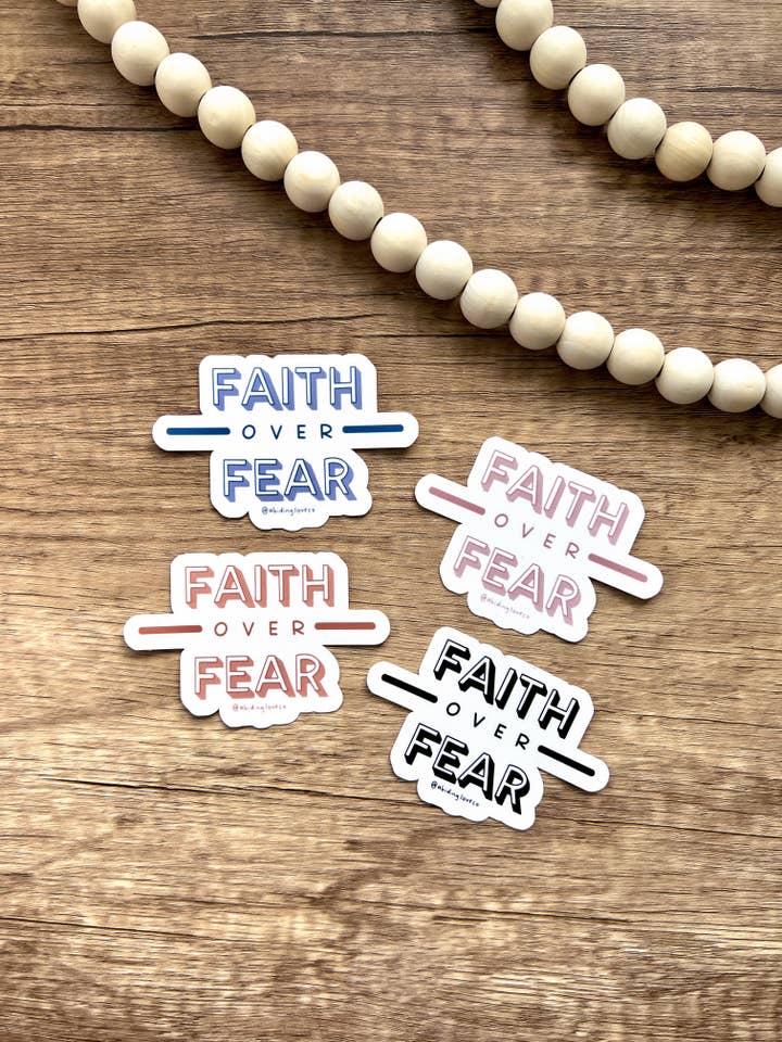 Faith over Fear Sticker for wholesale by Abiding Love Co.
