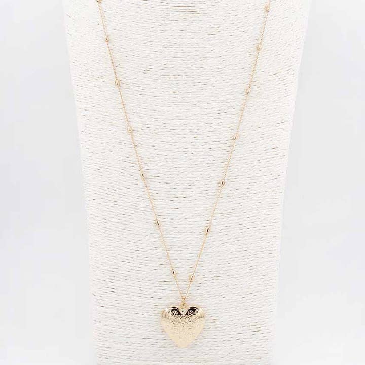 N25105 Heart Locket Pendant Brass Necklace for wholesale by Pretty Persuasions