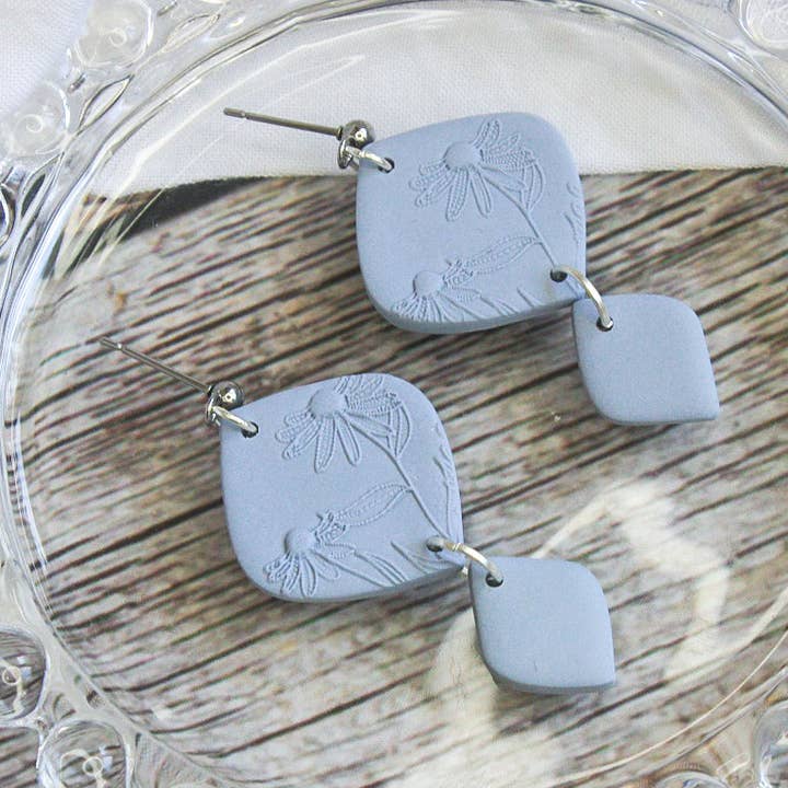 Debossed Flower Earrings for wholesale by Arias Design Co
