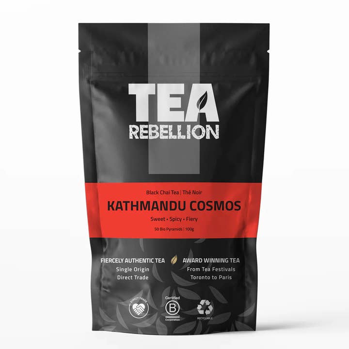 Tea Rebellion - Venta al por mayor Bolsitas de té - Cosmos Katmandú - Té Chai | Nepal | Pirámides biodegradables7