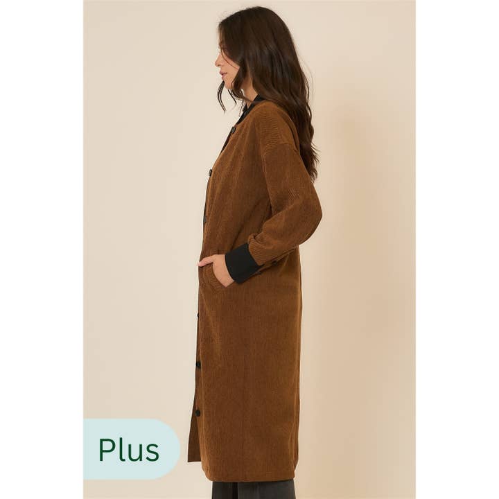 Cozy Casual, Inc. - Wholesale Coat - Women's - Corduroy Button Up Long Coat 13