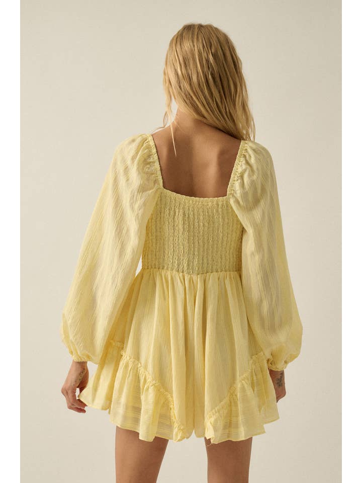 Promesa USA - Wholesale Romper - Women's - Textured Tonal-Stripe Ruffled Tie-Front Romper14