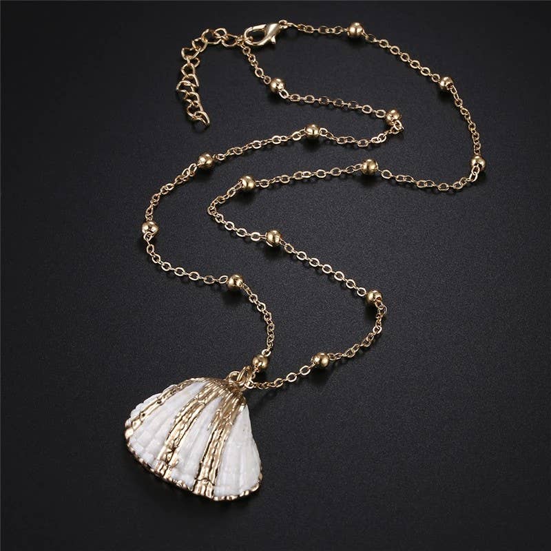 Syrrios Gifts LLC - Wholesale Pendant/Charm Necklace - Gold Sea Shell Pendant Necklace – Scallop, Murex, Whelk8