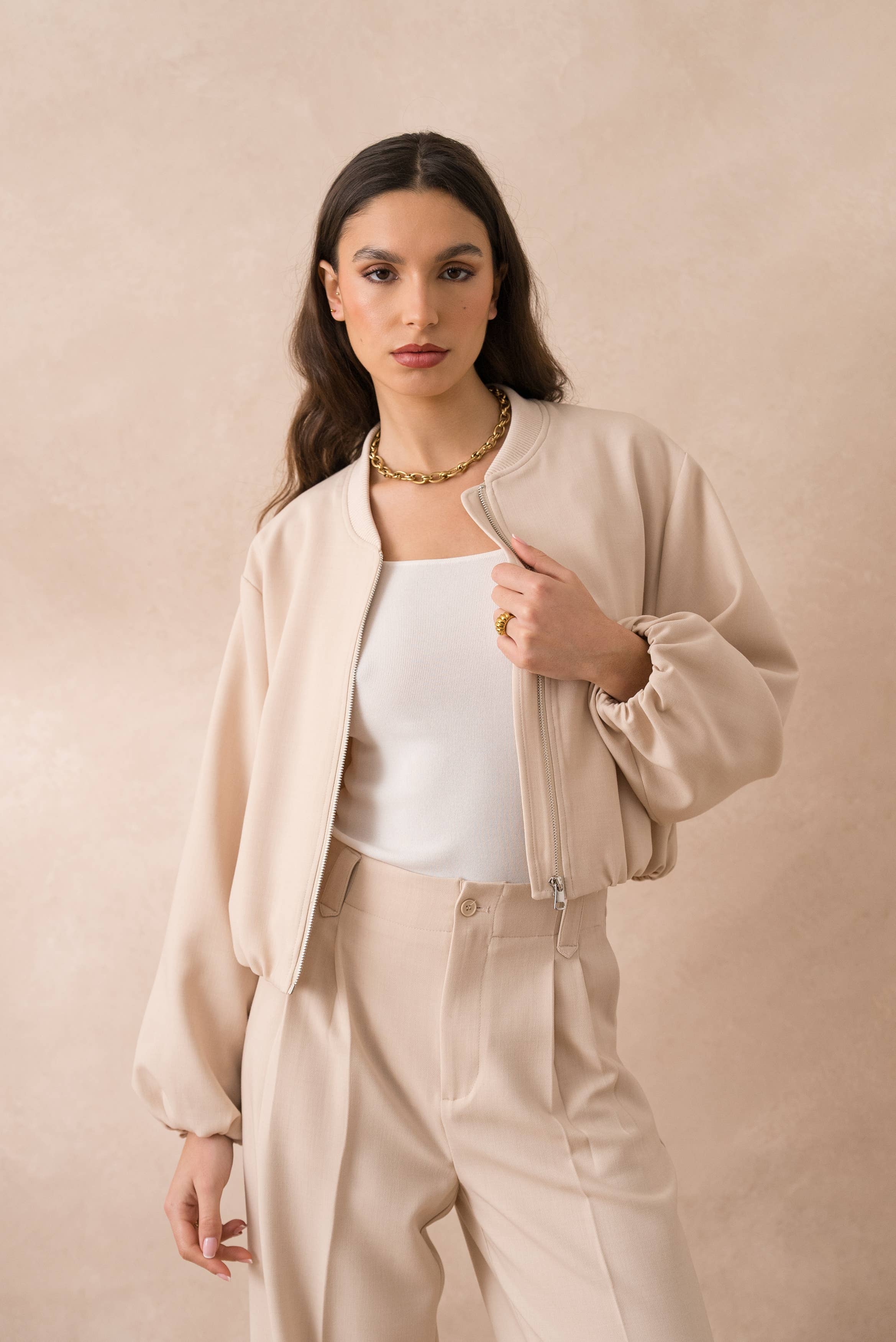 Attentif Paris - Wholesale Bomber Jacket - Women's - [Aura] Short bomber jacket with classic collar24