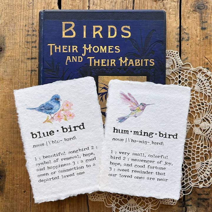 Alison Rose Vintage – wholesale Konsttryck – bluebird definition tryck på handgjort papper