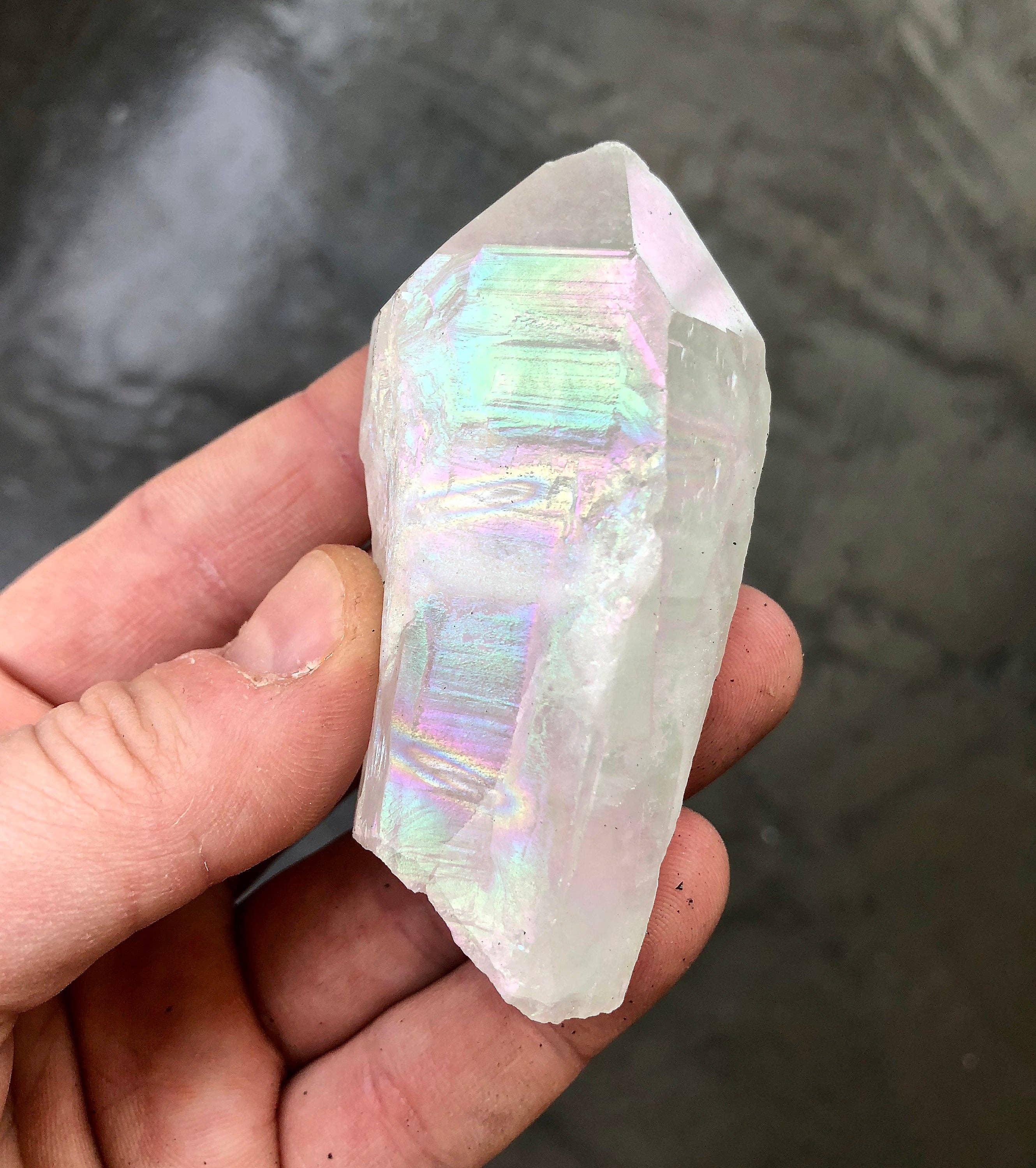 New Moon Beginnings - Wholesale Spiritual Stone/Crystal - Raw Angel Aura Quartz Crystal Point0
