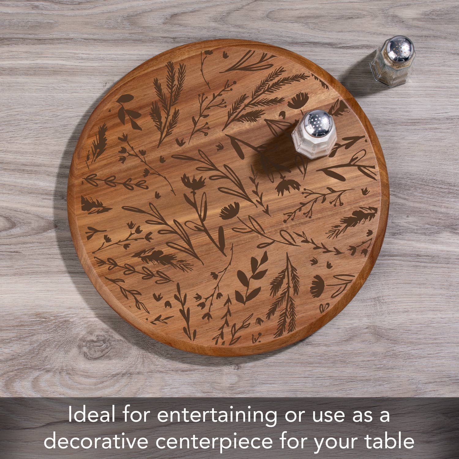 CounterArt/Highland Home/Thirstystone - Wholesale Lazy Susan - Round Acacia Wood Lazy Susan Turntable 14" Round3