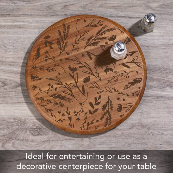 CounterArt/Highland Home/Thirstystone - Wholesale Lazy Susan - Round Acacia Wood Lazy Susan Turntable 14" Round3