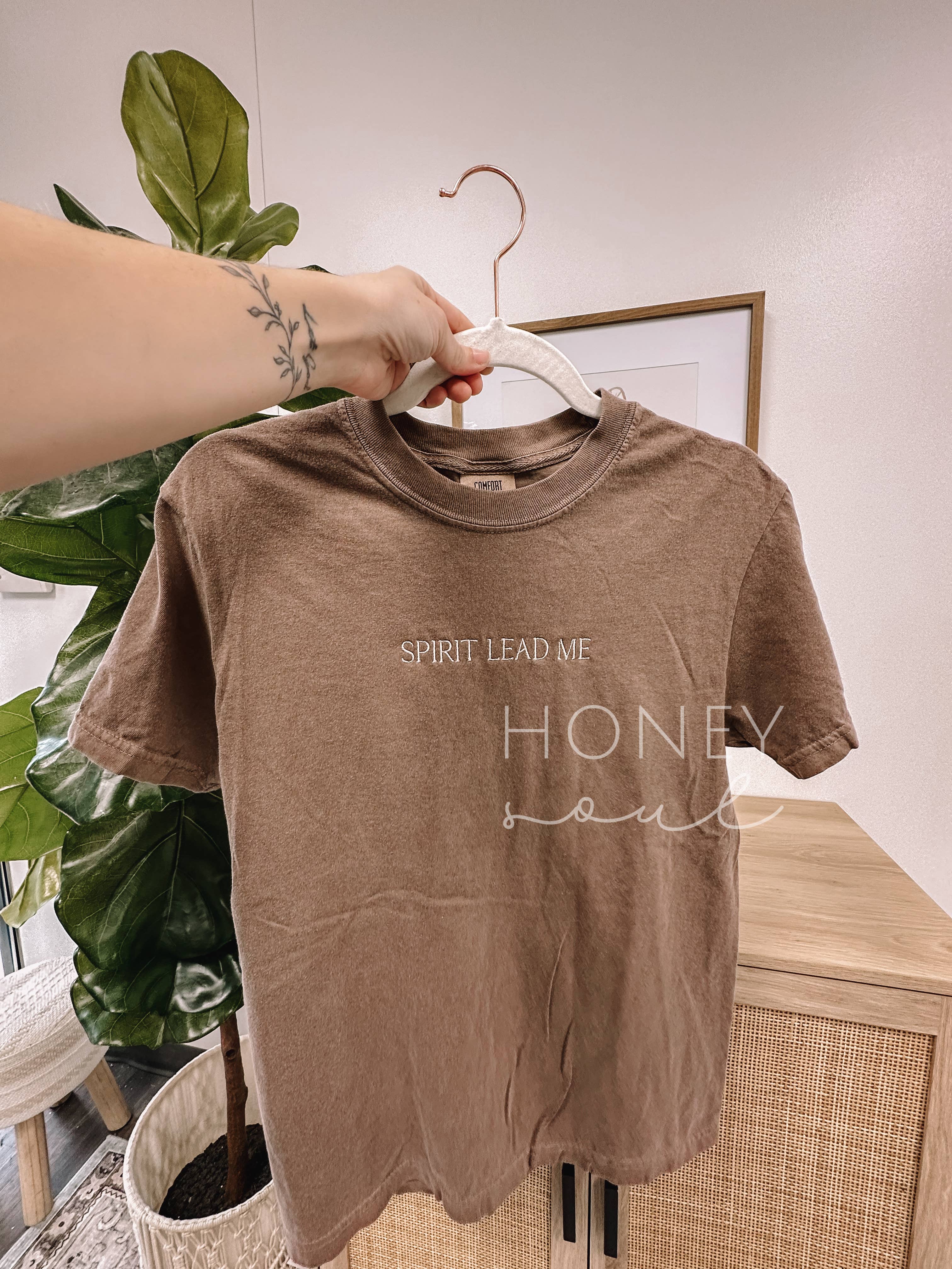 Honey Soul LLC - Wholesale T-Shirt - Women's - Embroidered Spirit Lead Me Tee2