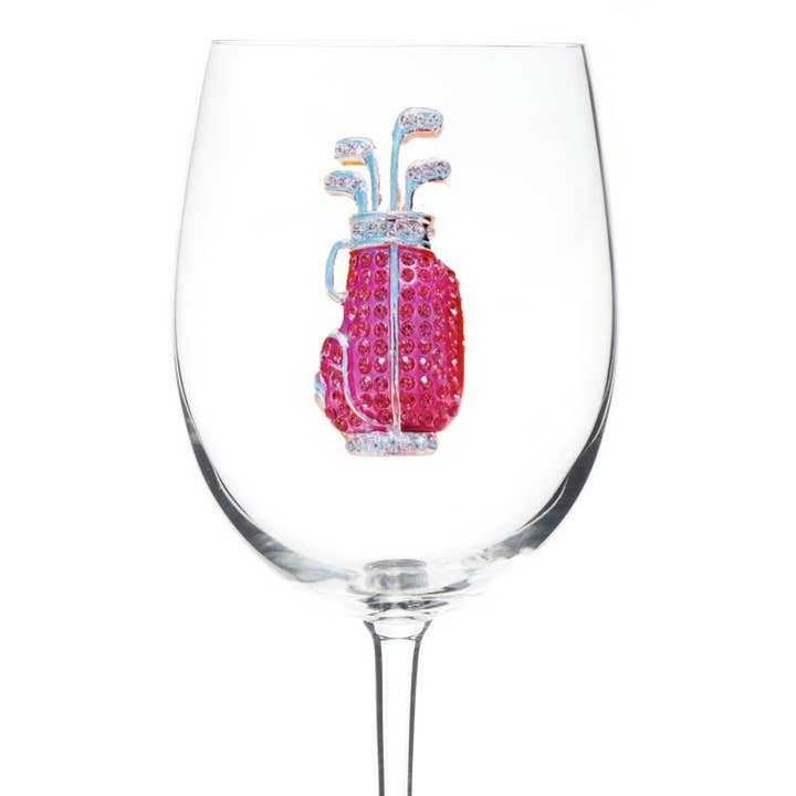 The Queens' Jewels® - Wholesale Wine Glass - Golf Bag Jeweled Stemmed Wine Glass