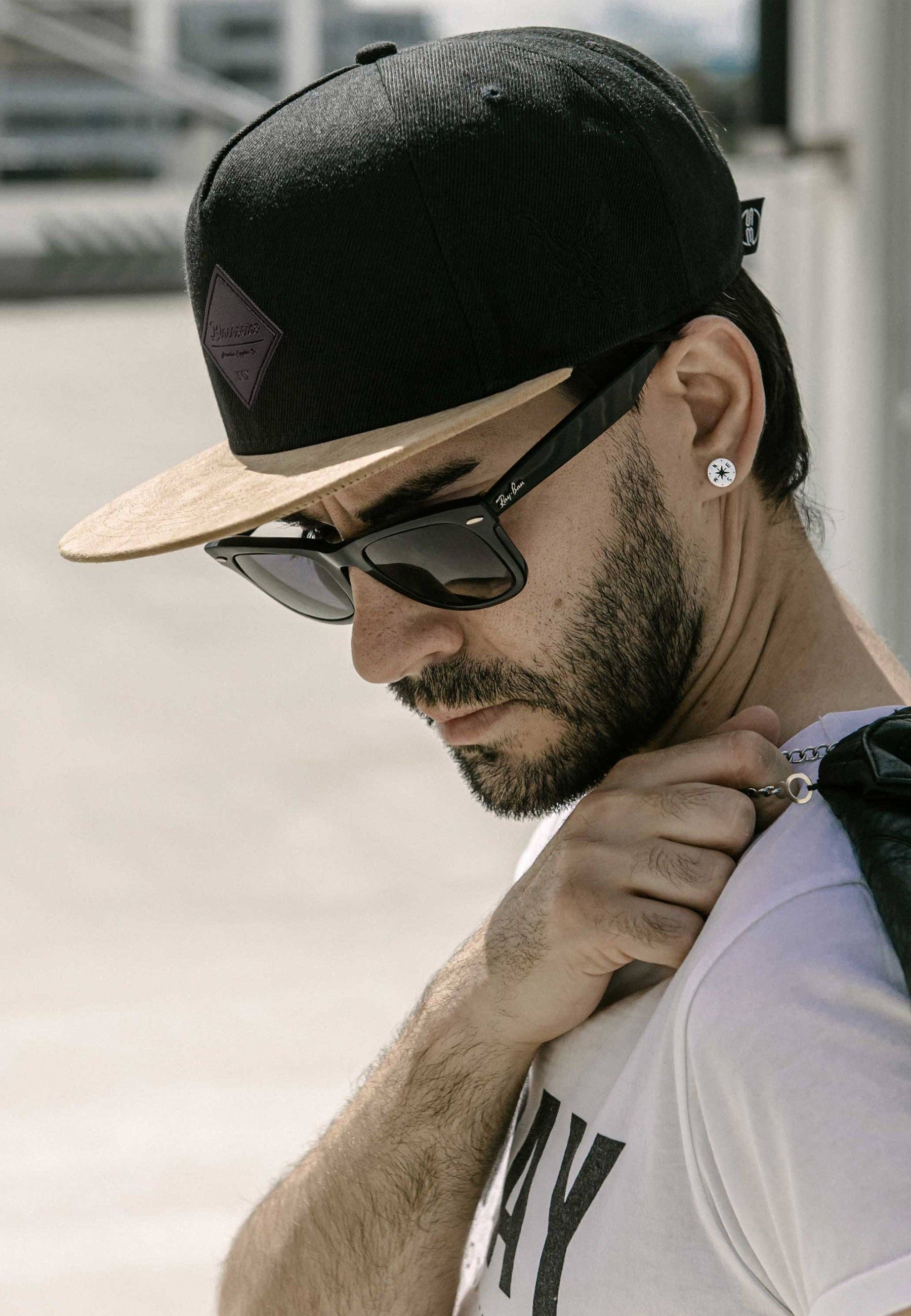 Blackskies - Wholesale Flat Brim Cap - Men's - Port Fairy Snapback Cap - Black Suede1