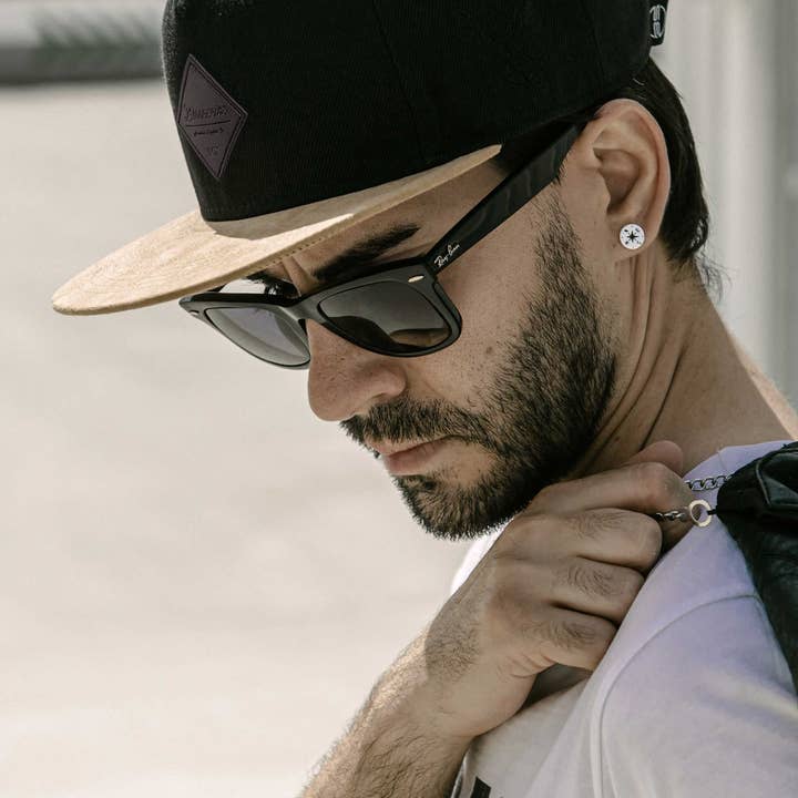 Blackskies - Wholesale Flat Brim Cap - Men's - Port Fairy Snapback Cap - Black Suede1