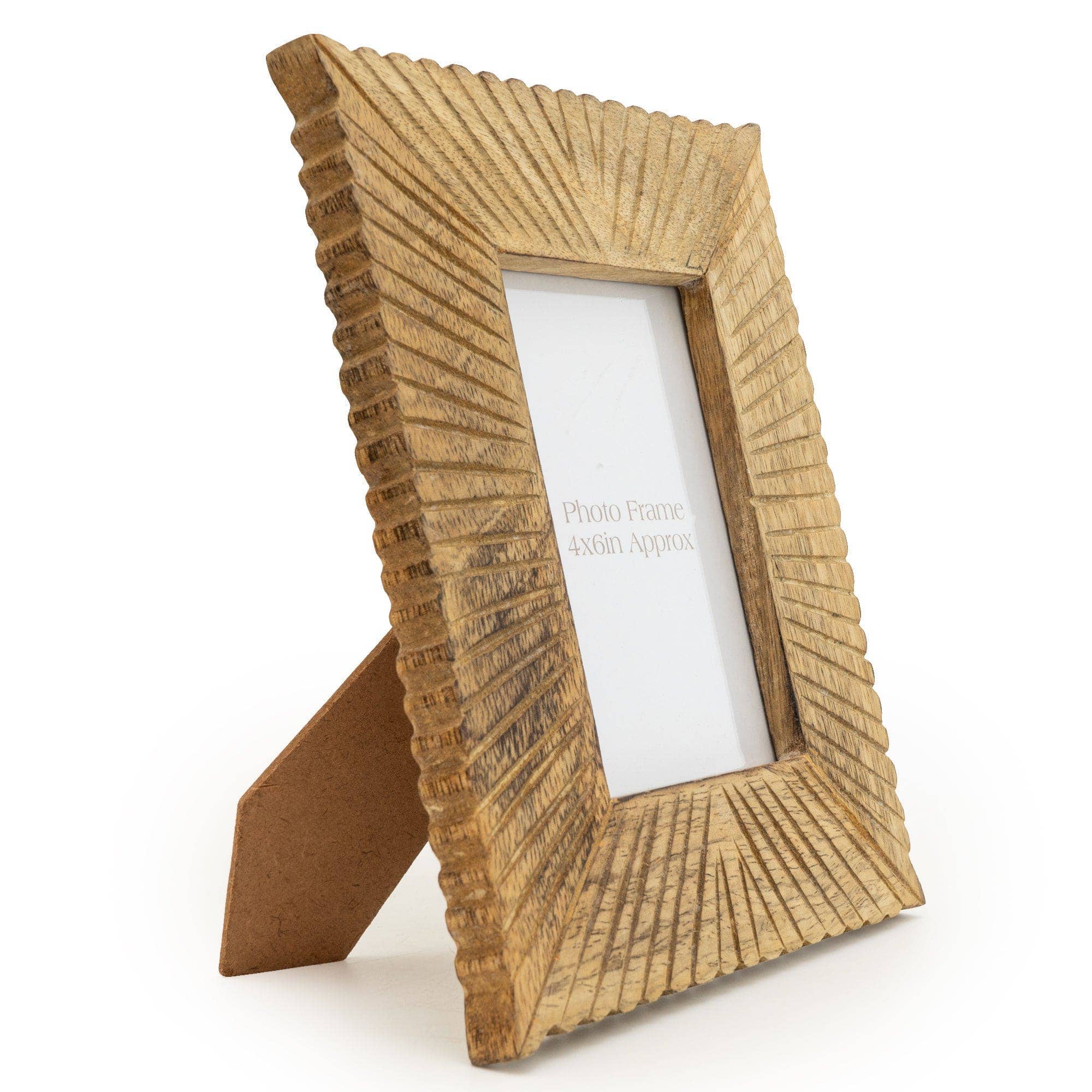 Candlelight Products Ltd – wholesale Picture frame – Photo Frame Mango Wood Etched Lines 4x6" 6PK1