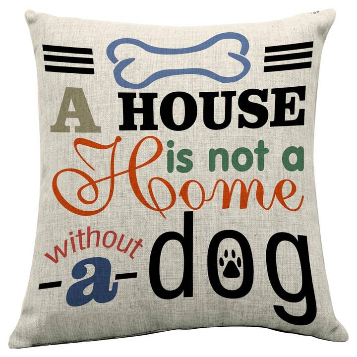 Home With Dog Pillow -- 18*18 In for wholesale by inVintage