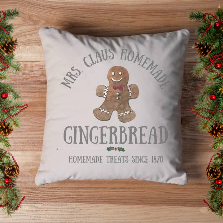 Go Charlotte - Wholesale Throw Pillow Cover - Mrs. Claus Gingerbread Pillow Cover
