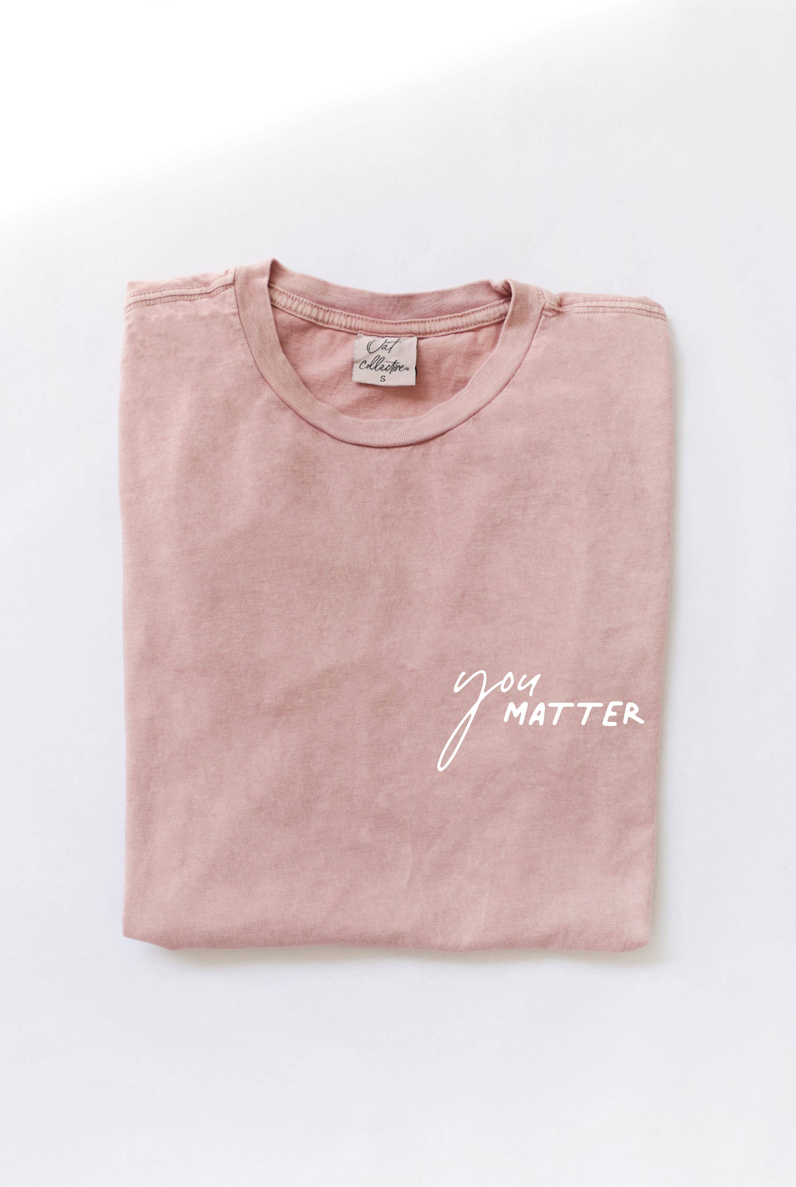 OAT COLLECTIVE – wholesale T-shirts med screentryck – Dam – DU MATTER Front & Back Mineral Grafisk Topp7