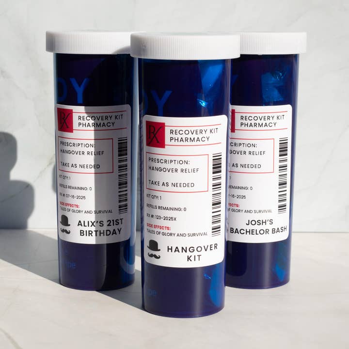 Prescription Bottle Hangover Kits (Mens) for wholesale by simply gifted