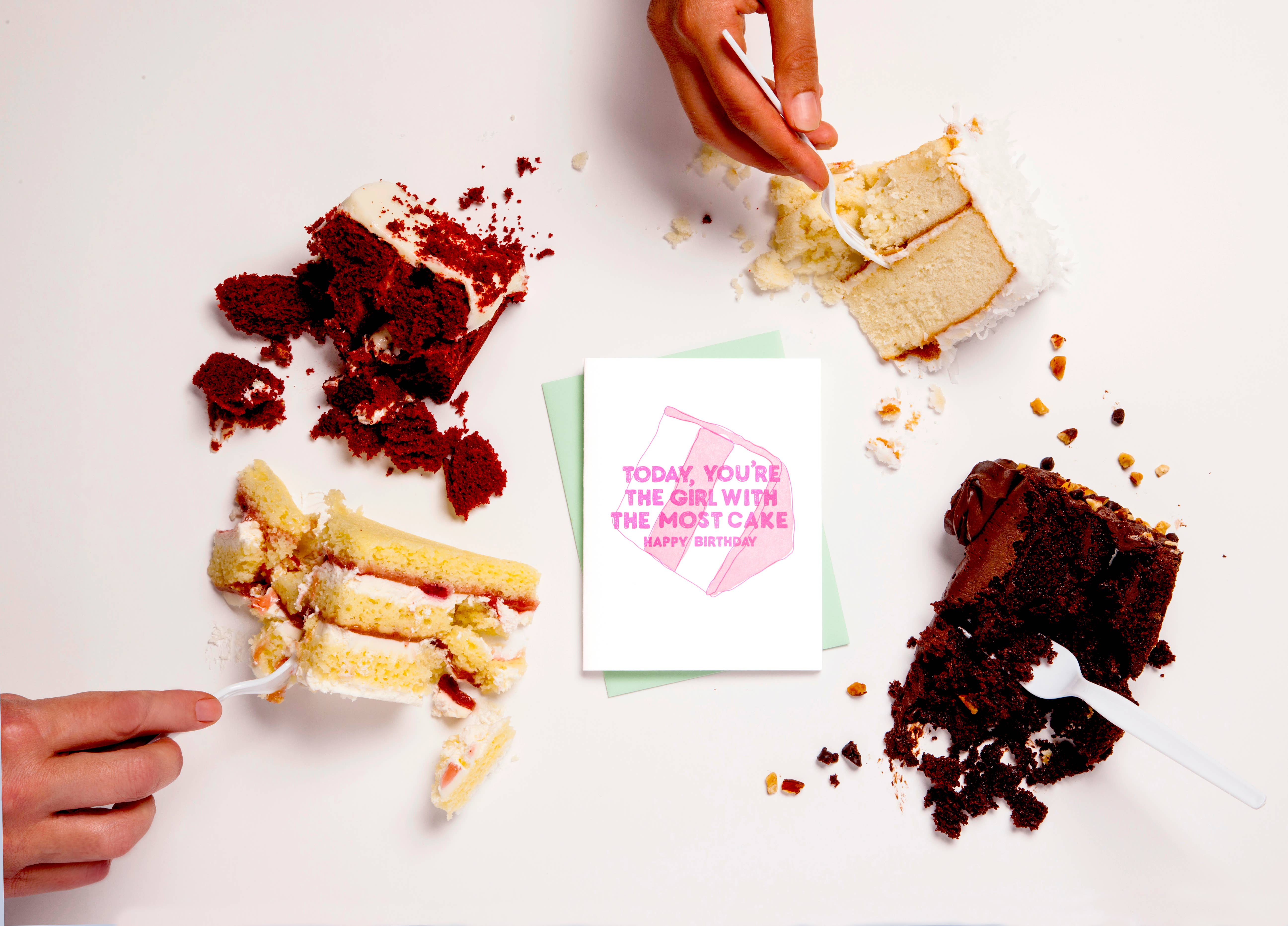 Richie Designs - Wholesale Birthday Card - Girl With The Most Cake - birthday greeting card1