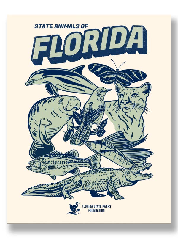 Animaux de l'État Affiche 11x14" pour la vente par Freehand Goods