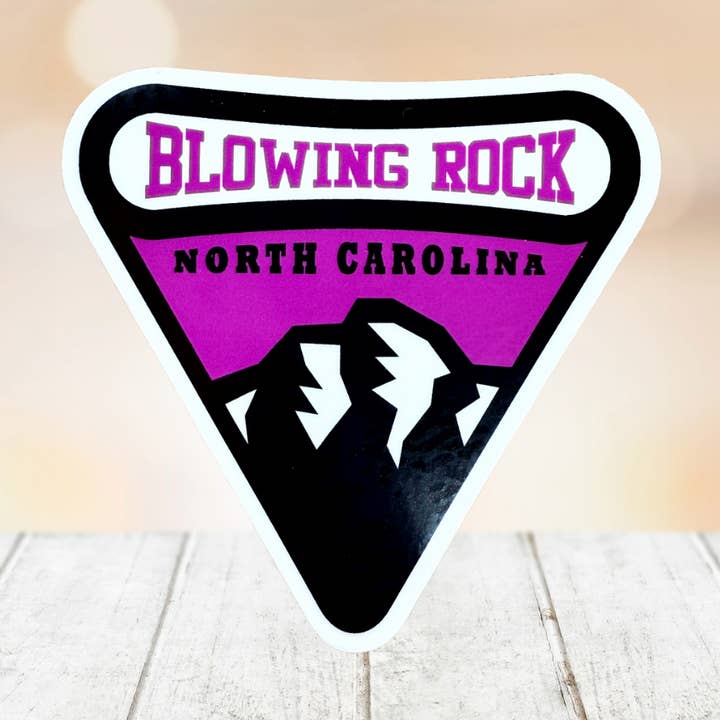 Blowing Rock Triangle Sticker for wholesale by Cardinal Souvenirs