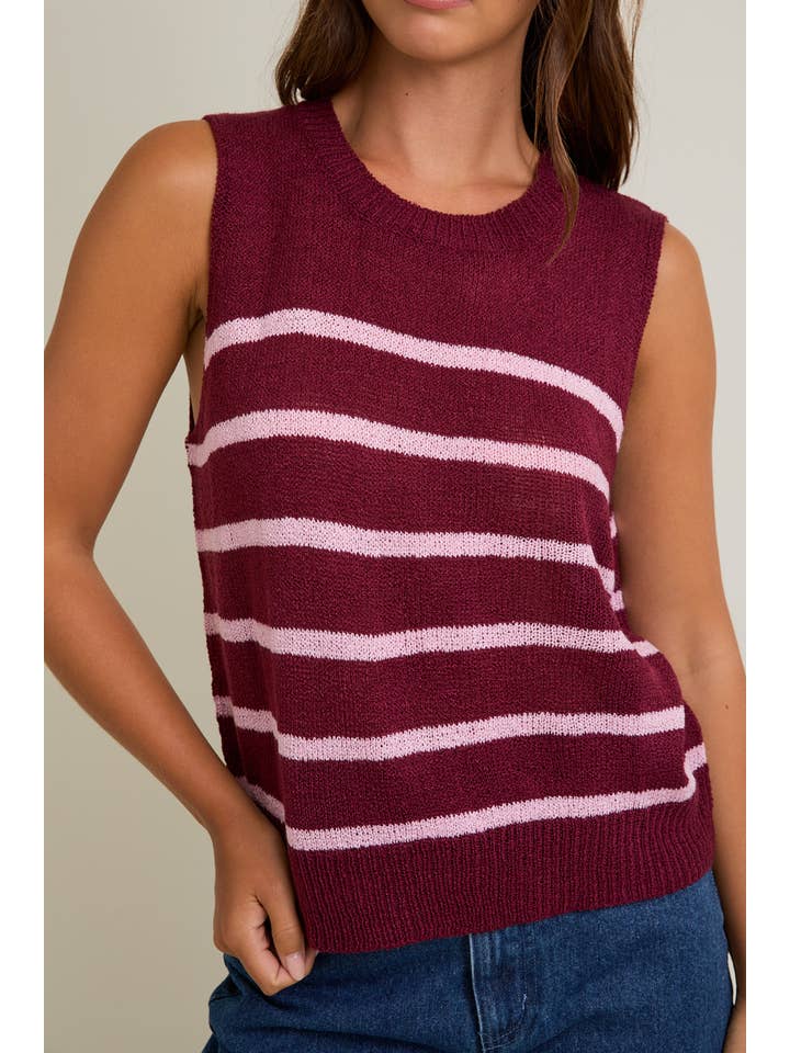 LE LIS - Wholesale Tank Top - Women's - ROUND NECK SLEEVELESS SWEATER TOP4