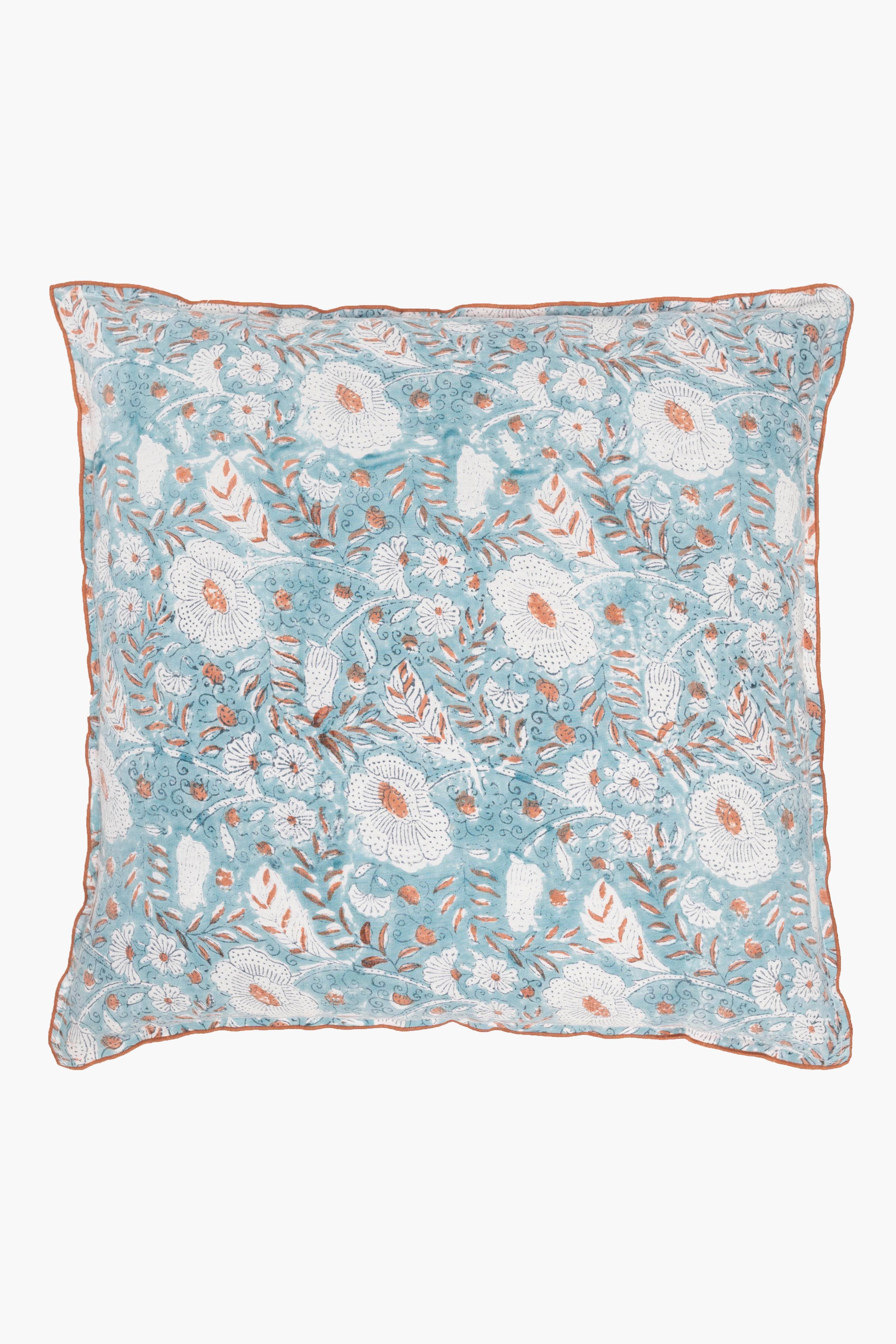 Live Linen - Wholesale Chair Cushion - Block Printed Mabel Linen Cushion Cover– Handcrafted1
