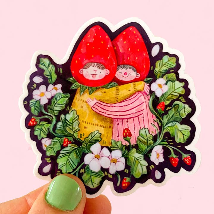 Strawberry Buddies — Vinyl Sticker for wholesale by Leah Bees Creations