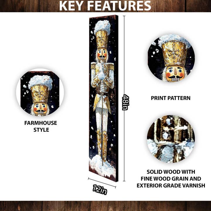 TX USA Corporation - Vendita all'ingrosso Decorazione natalizia - Insegna di Benvenuto Natalizia con Schiaccianoci Festivo | Decorazione Verticale per Esterni1