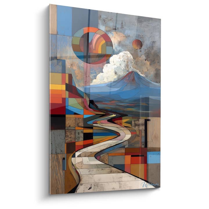 Geometric Volcanic Path Table - Journey to the Eruption - Volcano Edition for wholesale by Walensky