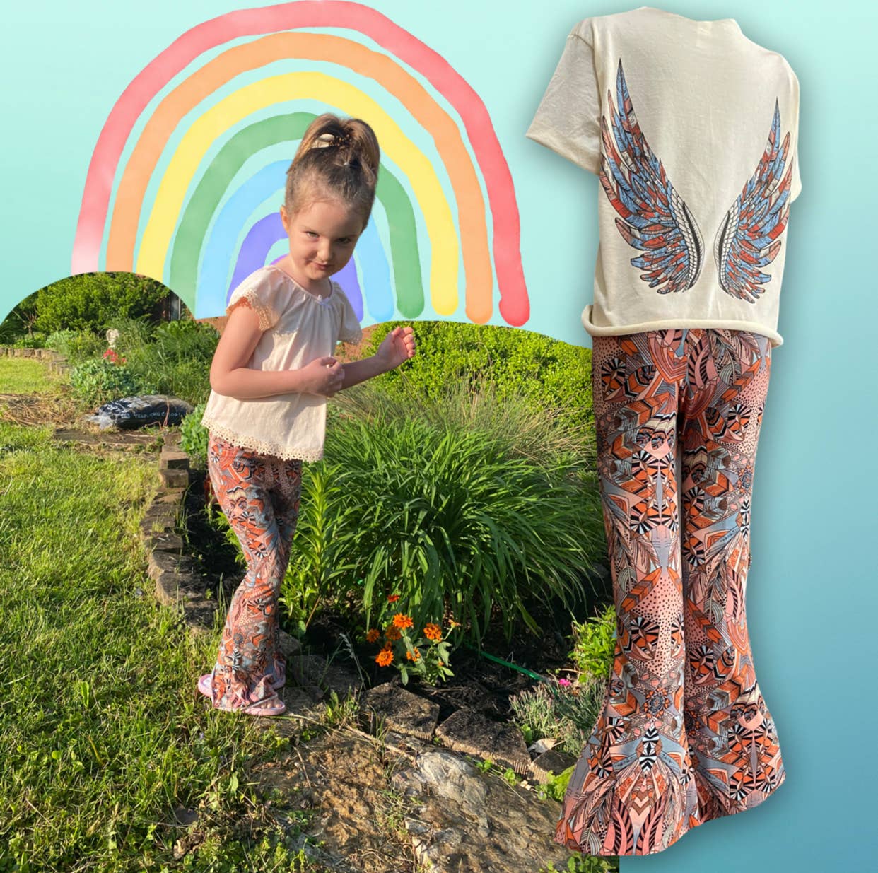The Design Chambers - Wholesale Pants - Kids - Super Soft & Stretchy Tribal Bellbottoms1