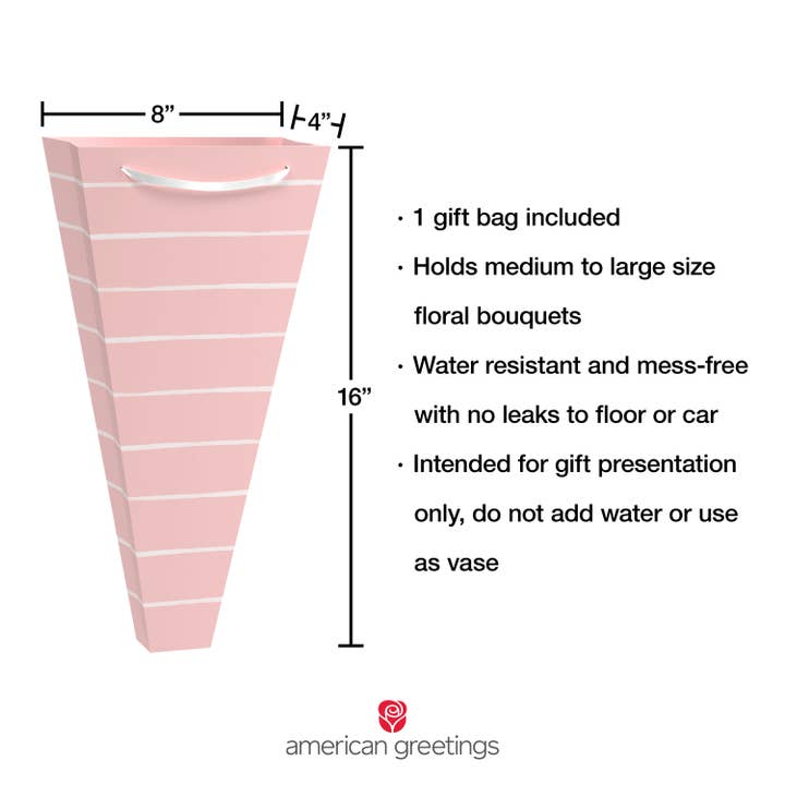 DICKENS INC. - Wholesale Gift Bag - Flower Bouquet Bag - Pink with stripes1