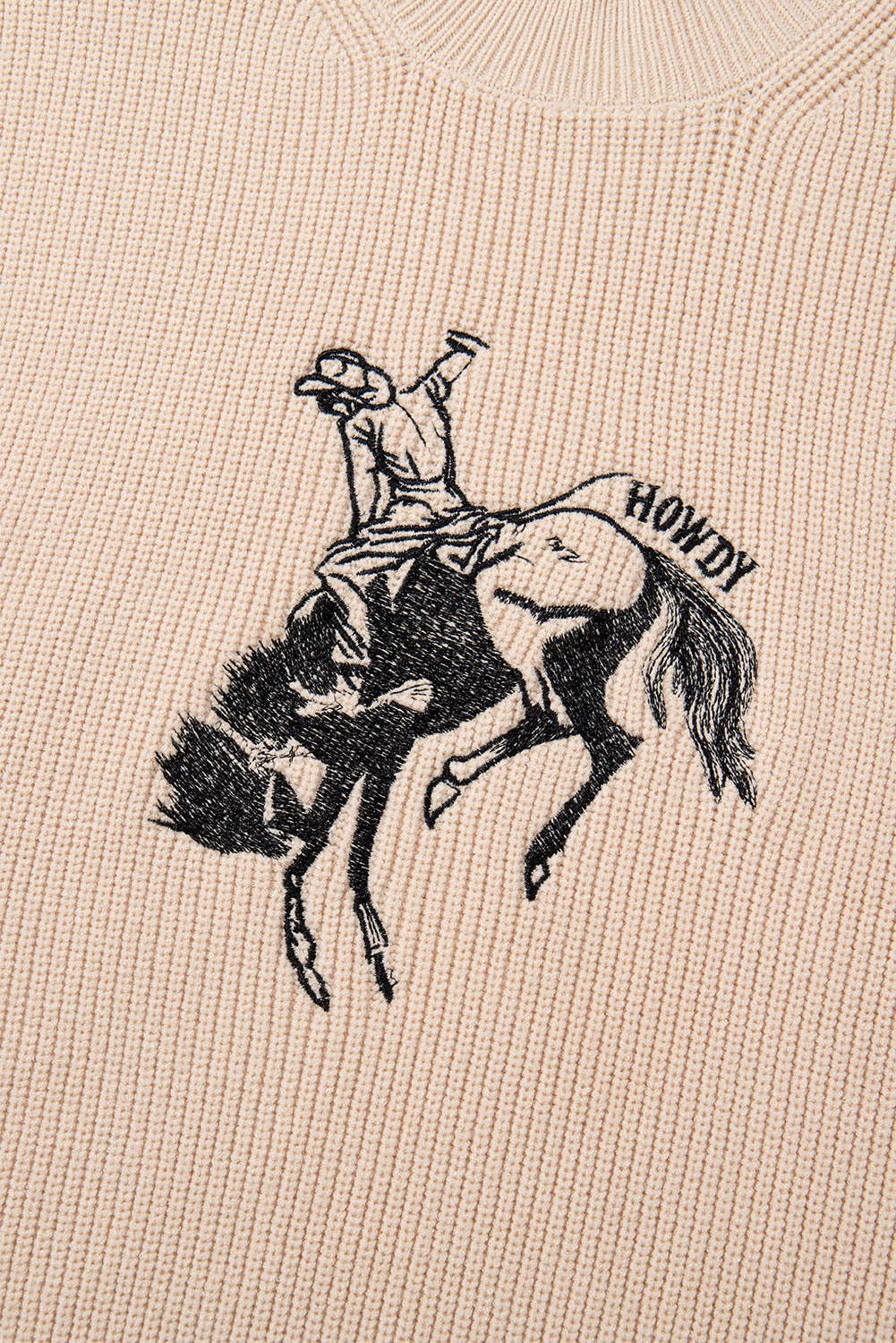 As Shown Western HOWDY Rodeo Cowboy Mock Neck Short Sleeve Sweater for wholesale on Faire8