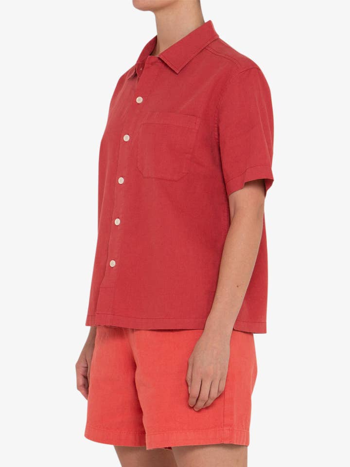 Onnie Short Sleeve Shirt - Cranberry for wholesale on Faire