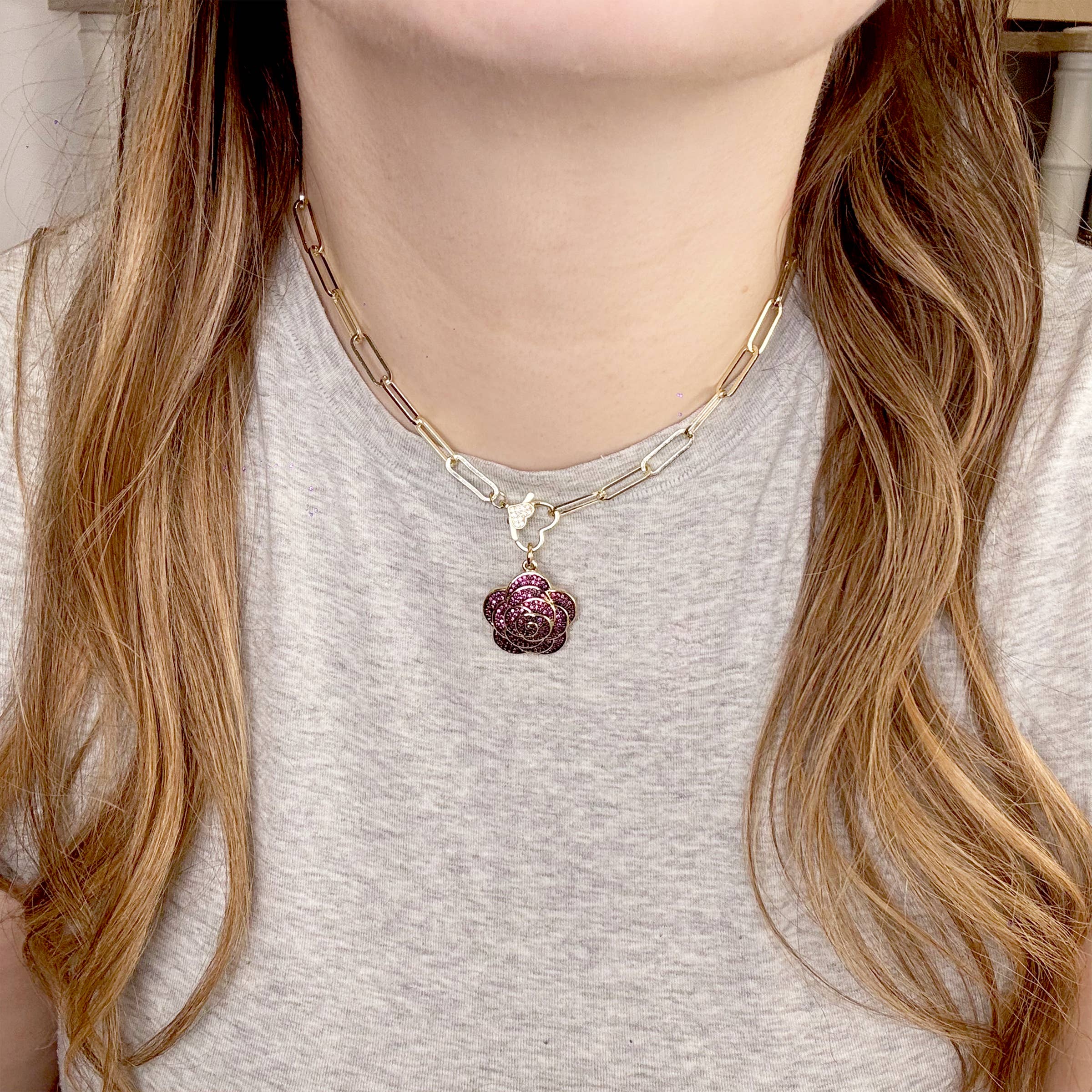 Love, Lisa – Pendente/pingente individual por atacado – Rosalia Amuleto de Rosa 3D3