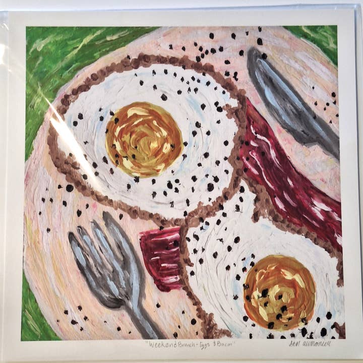 Weekendbrunch Eieren & Spek 10x10 Inch Gesigneerde Kunstdruk voor wholesale door Gen Aumonier Art