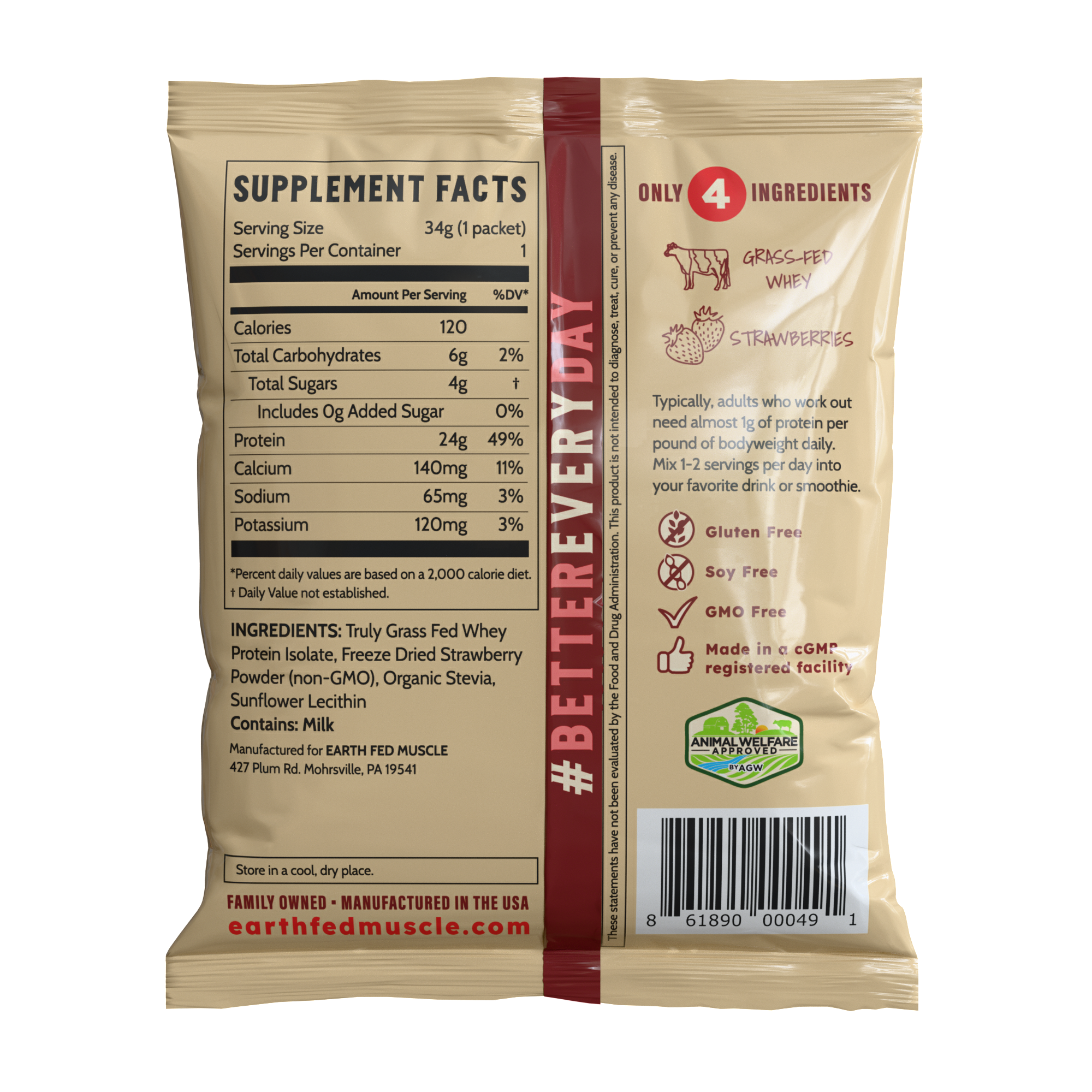 Earth Fed Muscle - Wholesale Protein/Superfood Powder - Single Serving Whey Protein Packs4