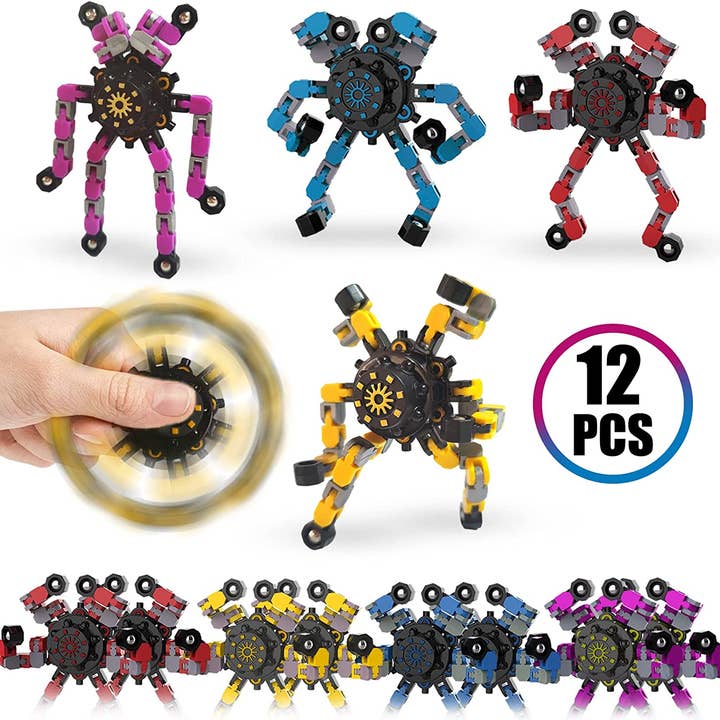 Texas Toy Distribution - Wholesale Fidget Toy - Kids - Gyro Formatron Fidget Spinners with Adjustable Arms5