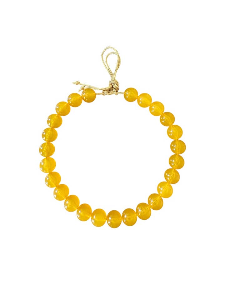 Chunky Beaded Necklace - Jelly Yellow 16mm Beads for wholesale by KMs GEMs