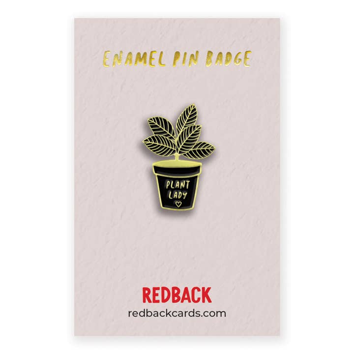 Plant Lady emaljmärkeskort för wholesale av Redback Cards UK