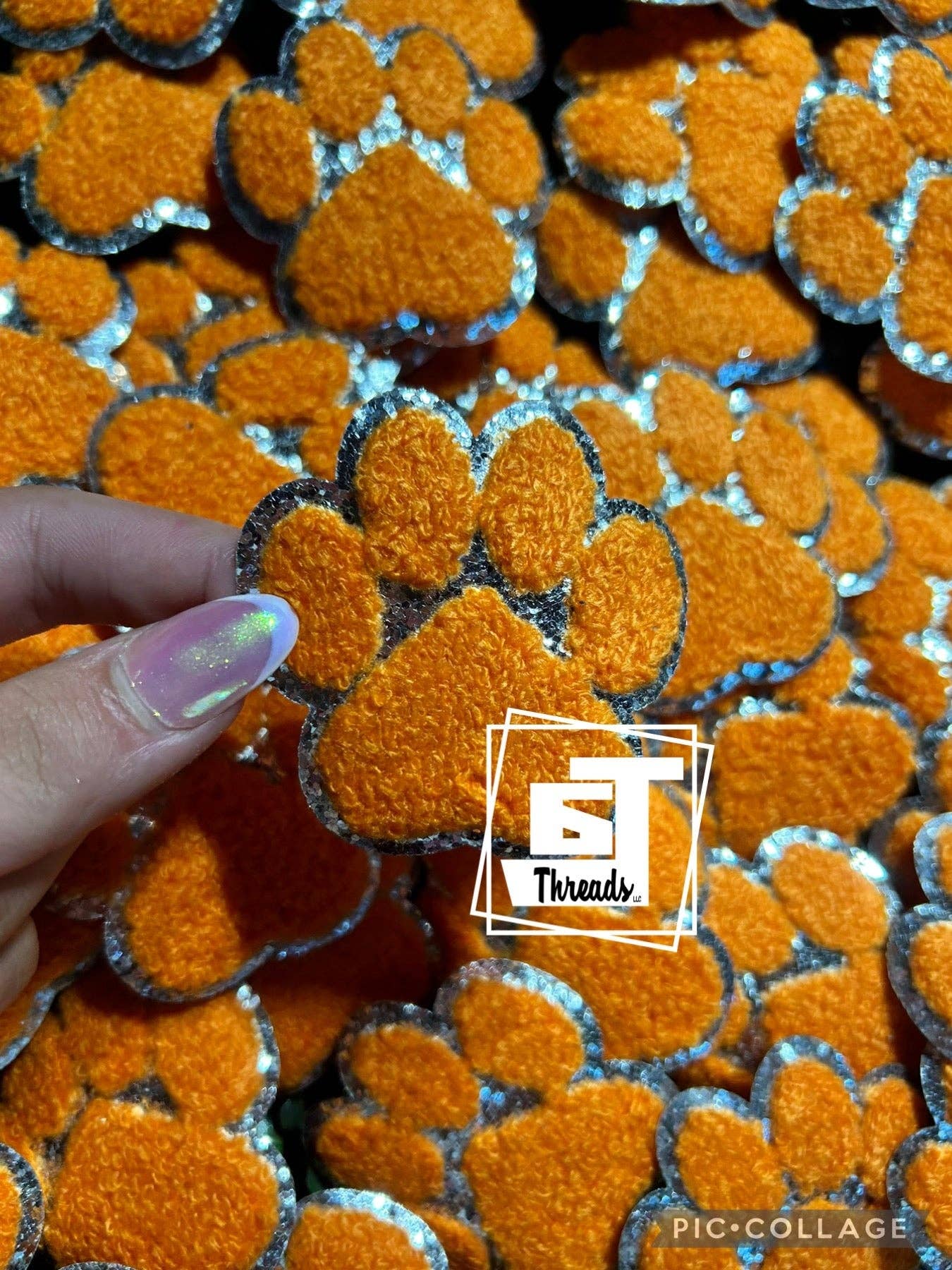 6j Threads LLC - Wholesale Patch - Chenille Paw Prints...Cap Patches Only6