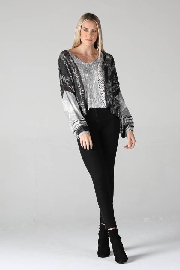 ANGIE - Wholesale Knit Sweater - Women's - XHE55-ASIS BEACHY LIGHT WEIGHT V NECK CROP PULLOVER SWEATER12